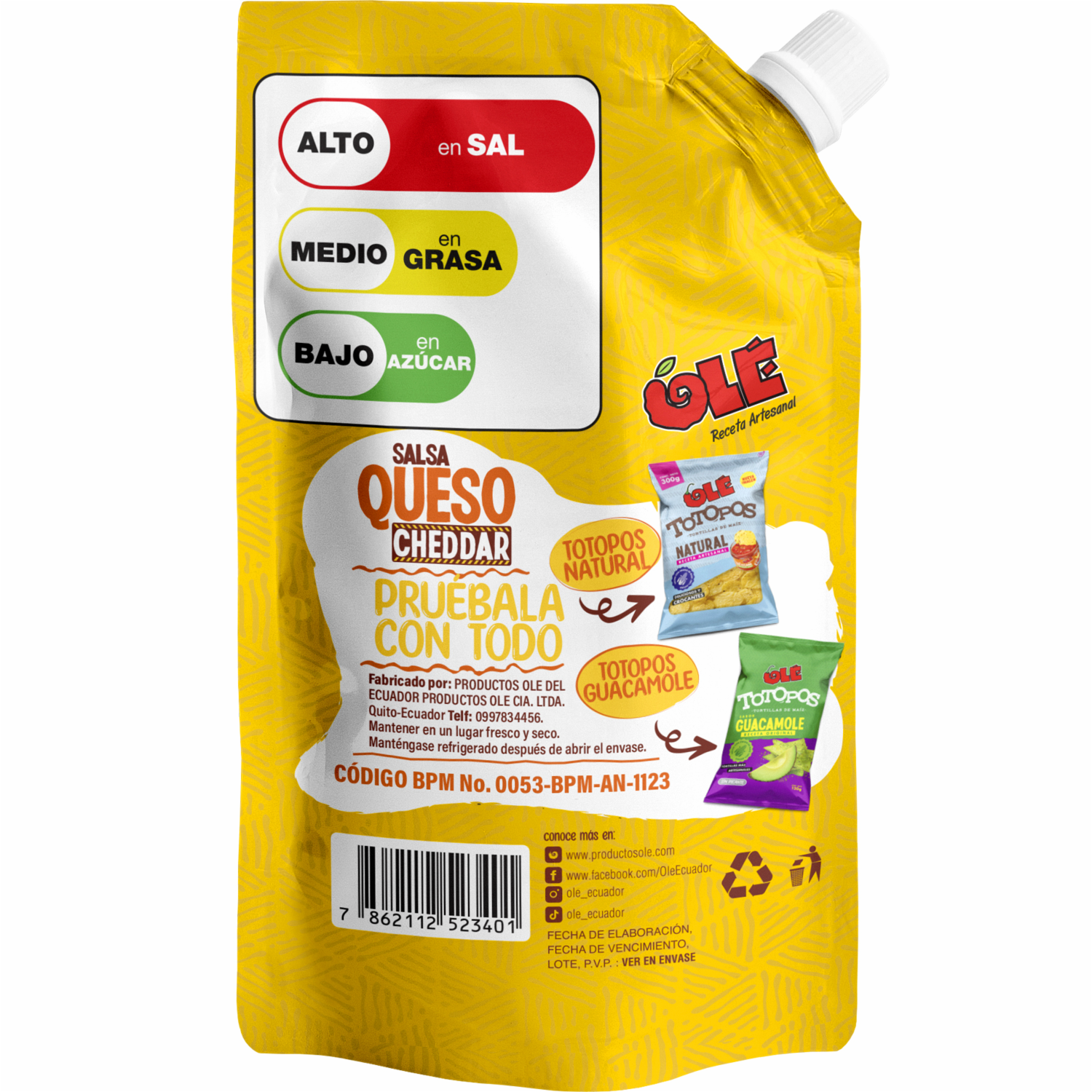 Salsa De Queso Cheddar OLÉ 200 G