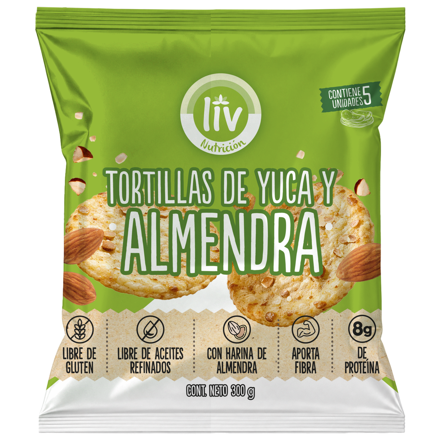 Tortilla De Yuca Y Almendra LIV 300 G