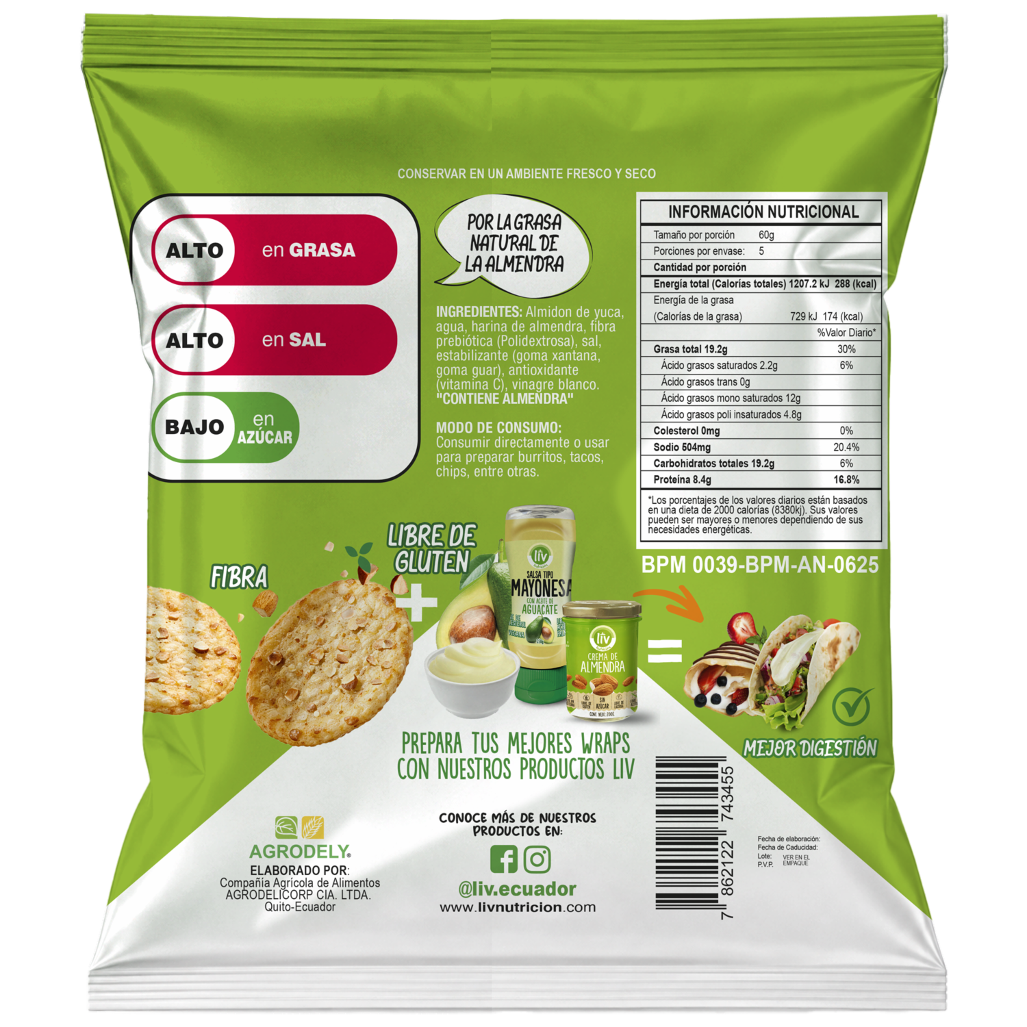 Tortilla De Yuca Y Almendra LIV 300 G