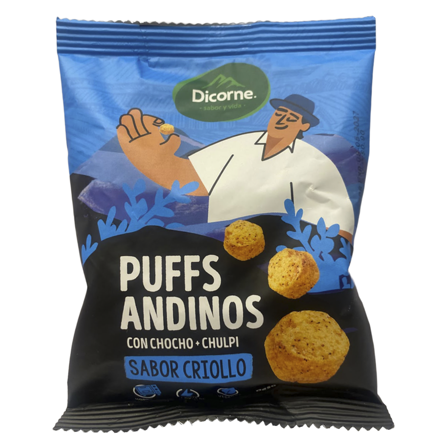 Puffs Andinos Con Chocho Chulpi Sabor Criollo DICORNE 35 G
