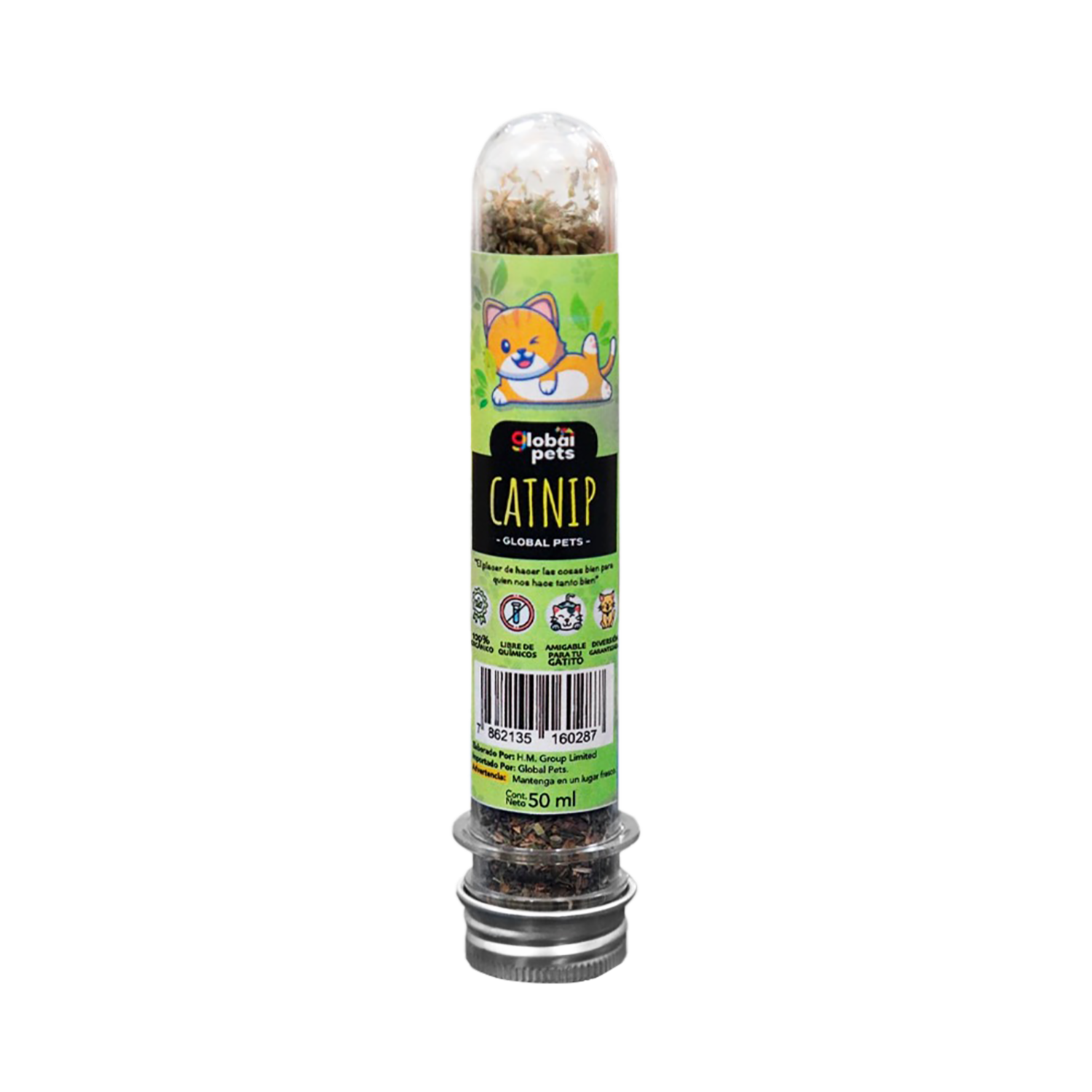 Catnip Hierba Para Diversión De Gatos GLOBAL PETS Tubo 50 Ml