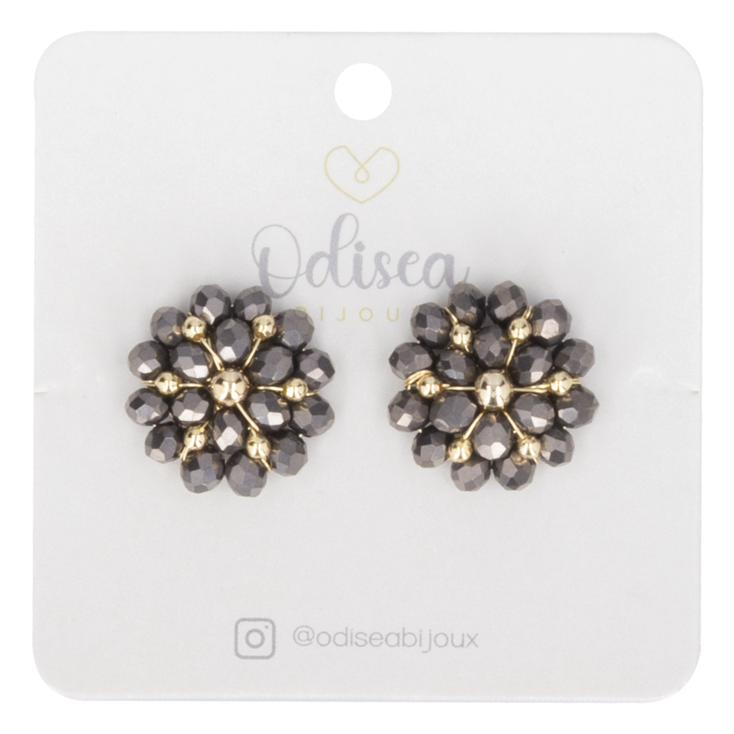 Aretes Diseño Doble Flor M Platinado ODISEA BIJOUX Unidad