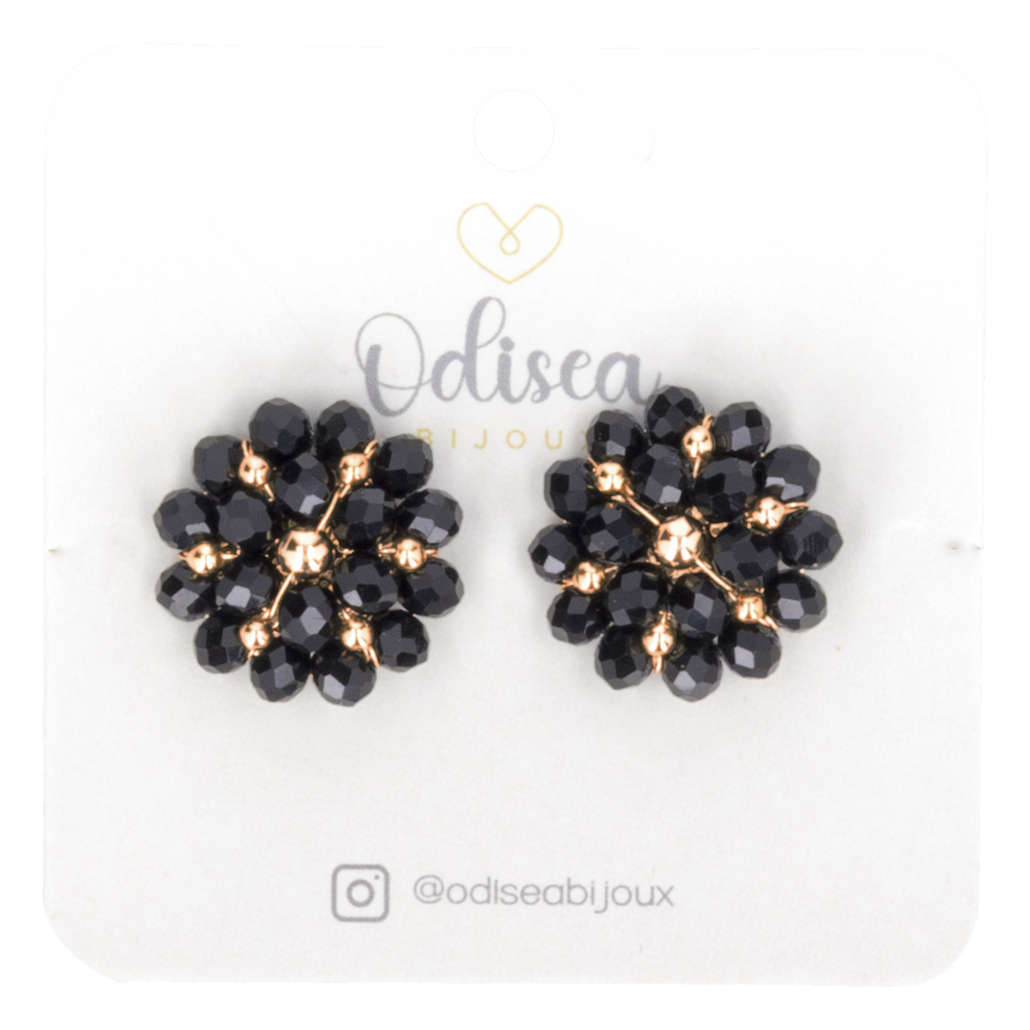 Aretes Odisea Bijoux Aretes Doble Flor M Negro ODISEA BIJOUX Unidad