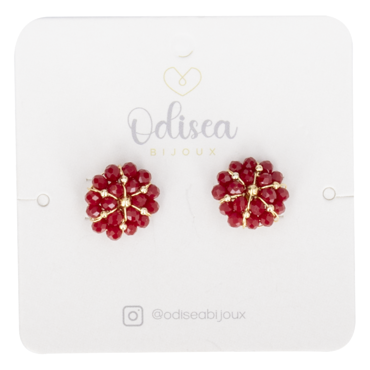 Aretes Diseño Doble Flor S Rojo ODISEA BIJOUX Unidad