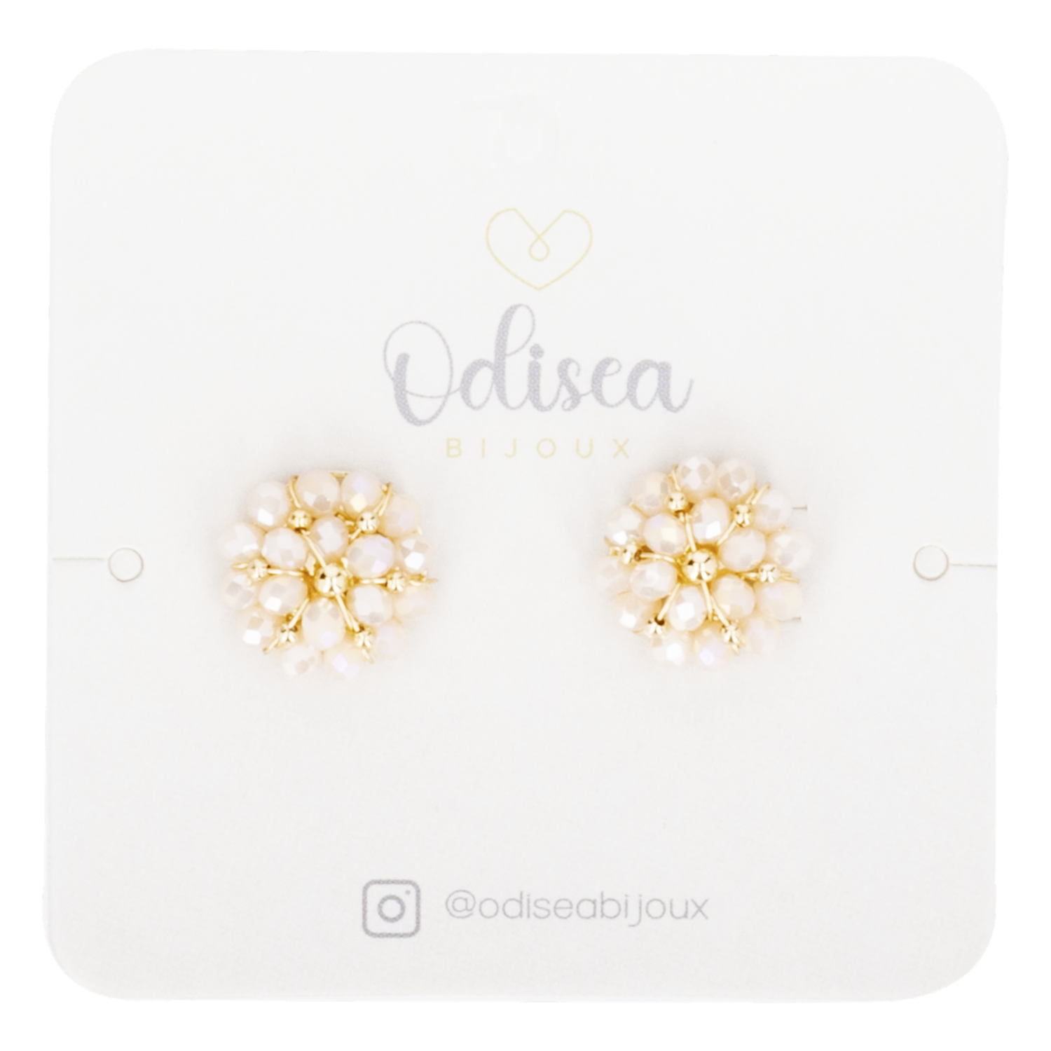 Aretes Diseño Doble Flor S Beige Oscuro ODISEA BIJOUX Unidad
