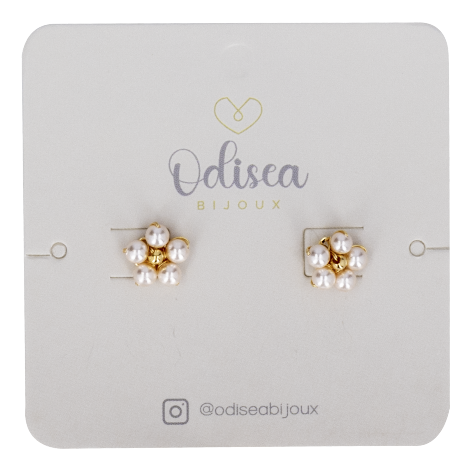 Aretes Diseño Flor S Blanco ODISEA BIJOUX Unidad