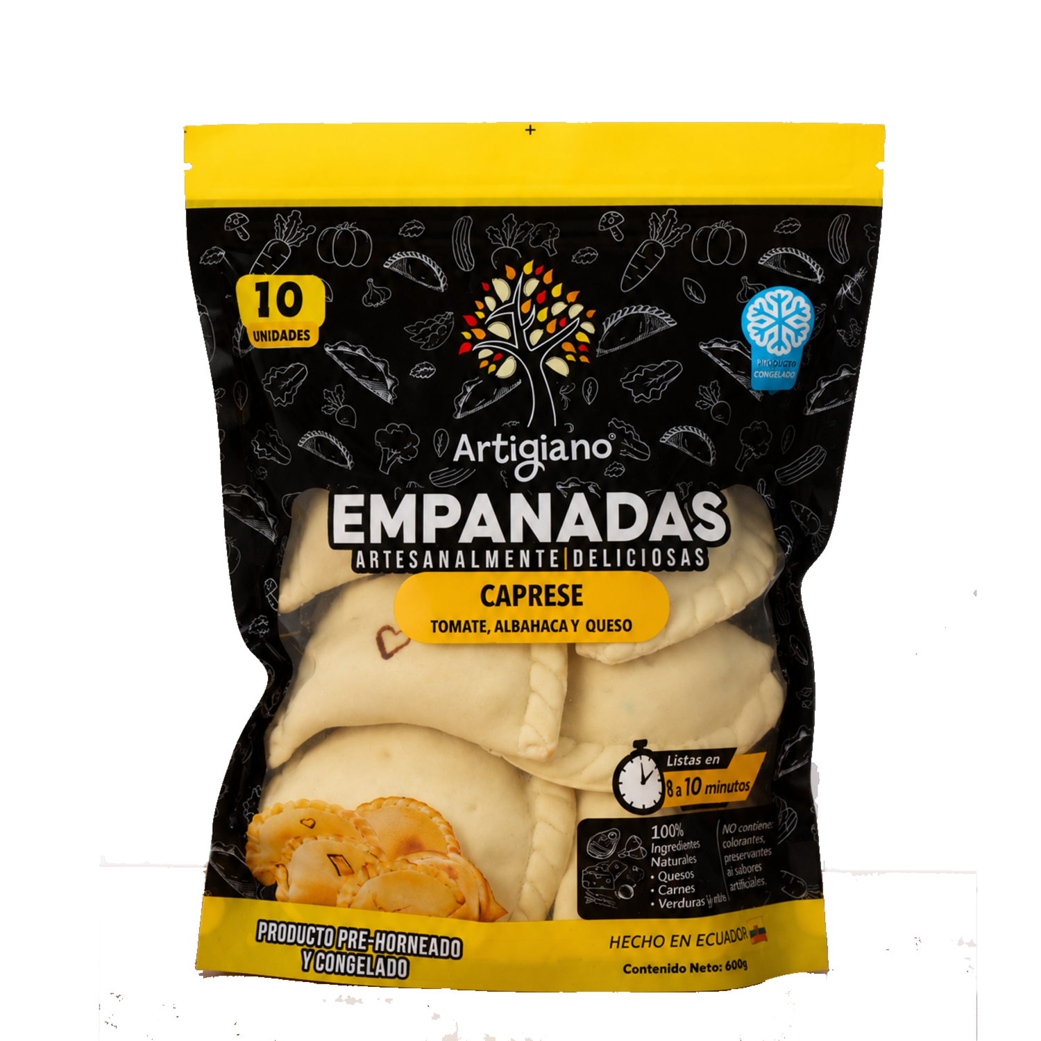 Empanadas Caprese Tomate Y Queso Congeladas ARTIGIANO 600 G