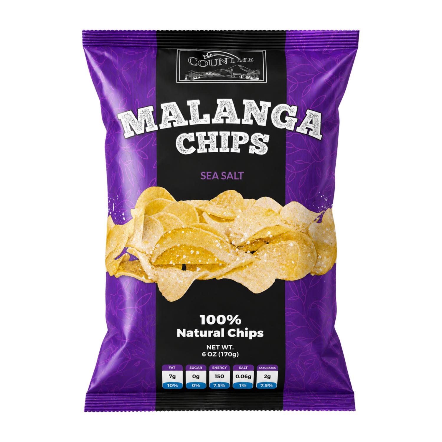 Malanga Chips Sea Salt NATURAL COUNTRY 170 G