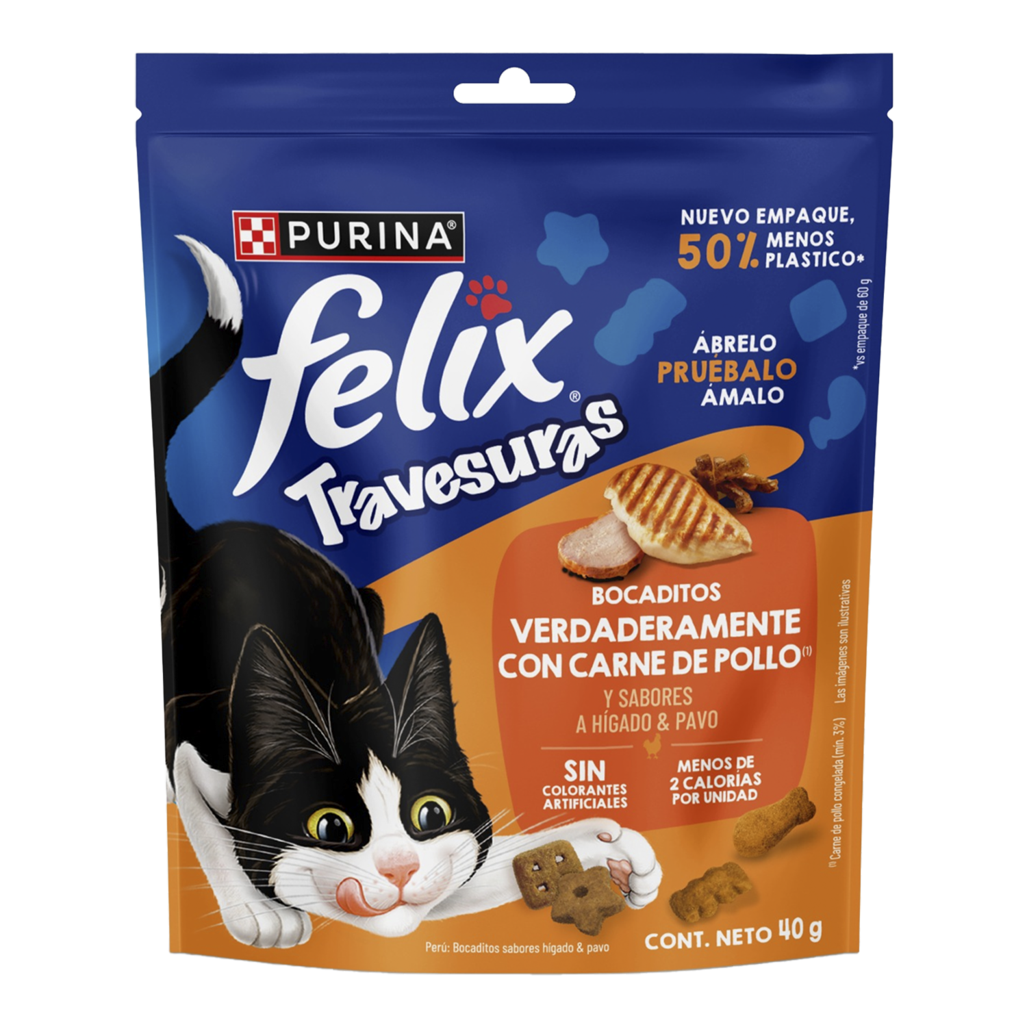 Snack Para Gatos Bocaditos De Pollo FELIX 40 G