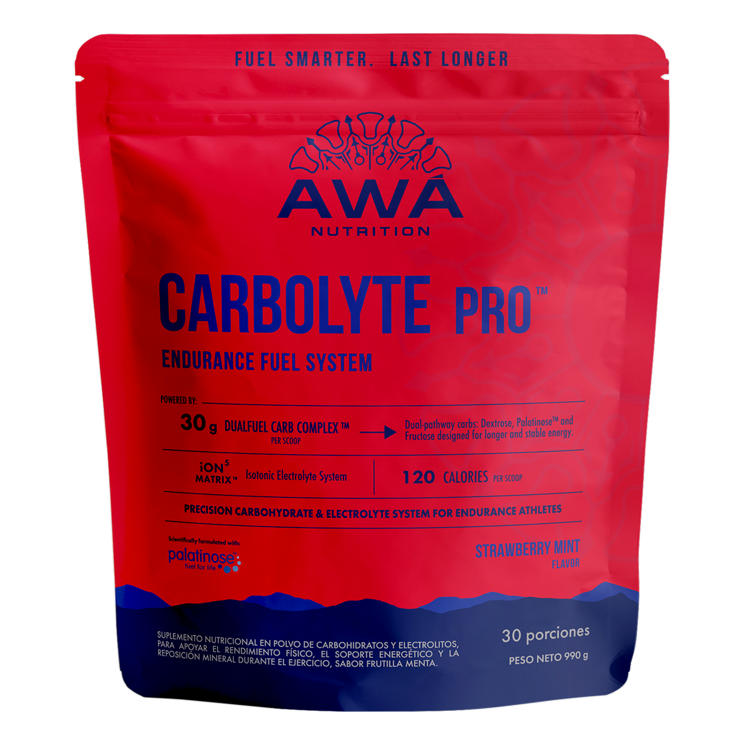 Suplemento Nutricional Carbolyte Pro Strawberry AWA NUTRITION 990 G