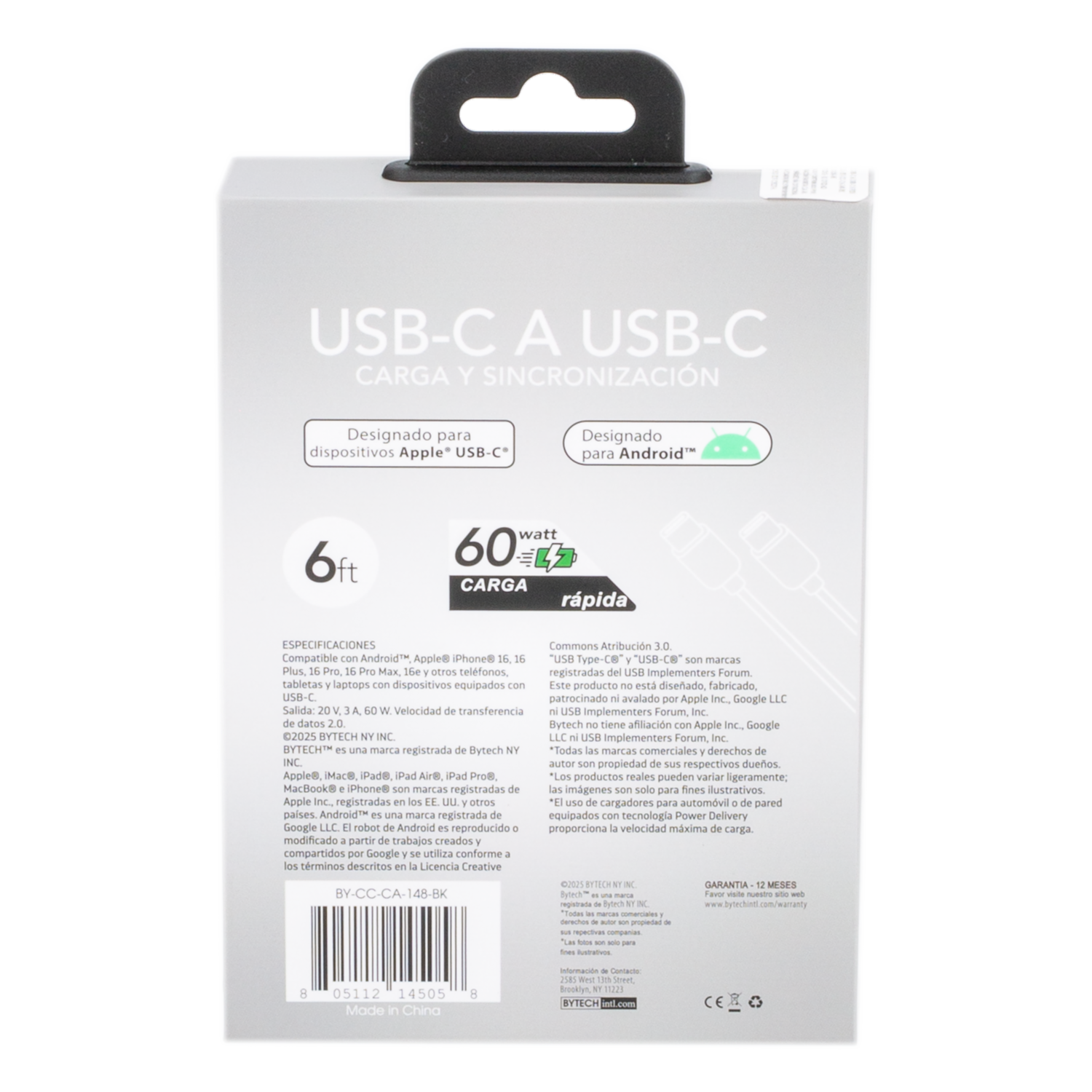 Cable De Datos Tipo C FEF 6 Pies