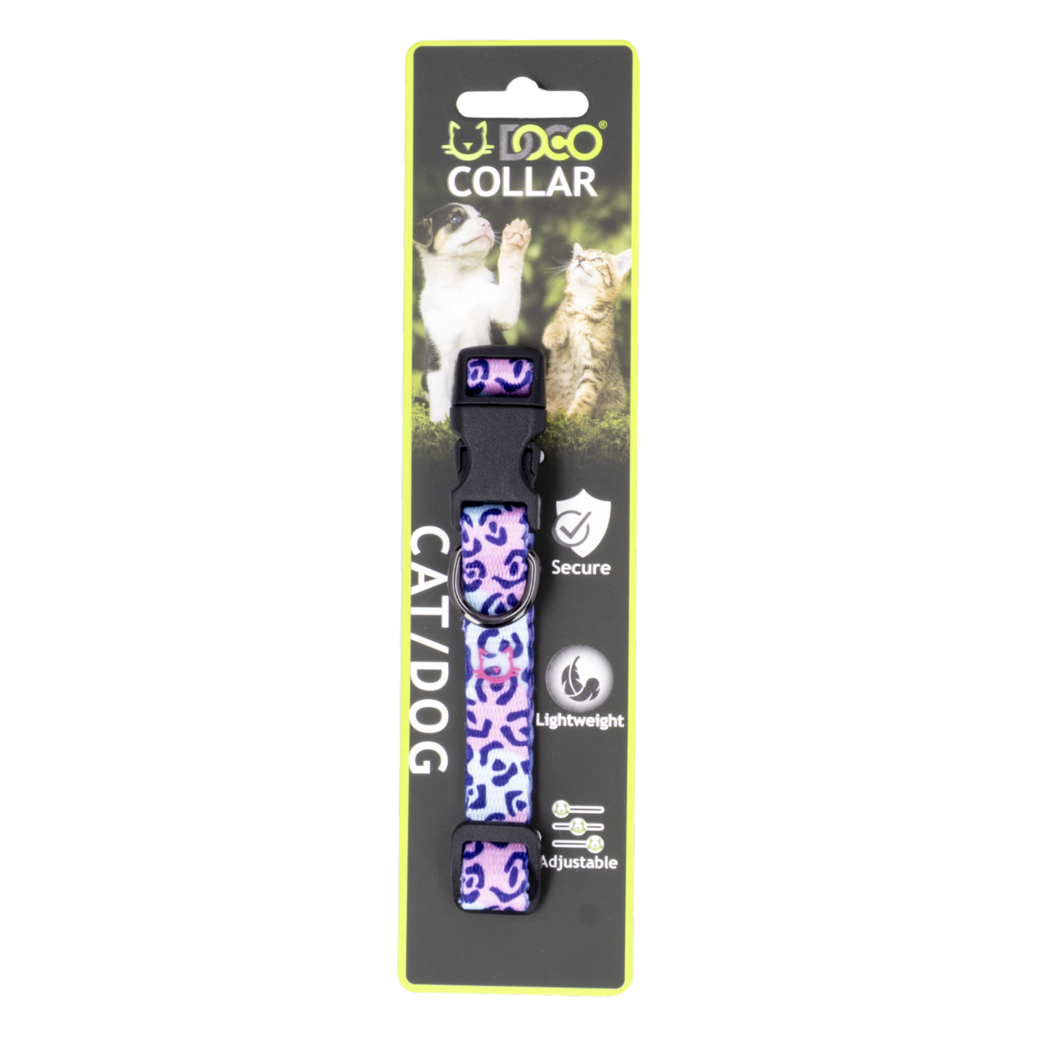 Collar Para Gato De Nylon Animal Print Lila DOCO Unidad