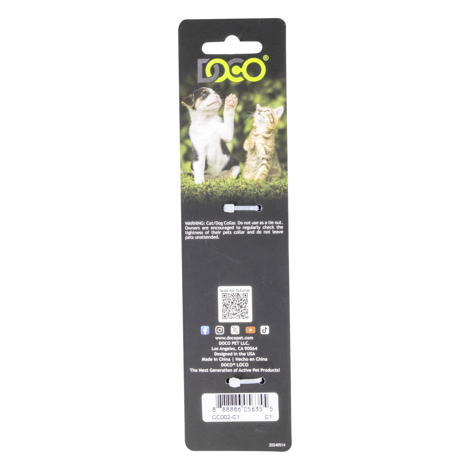 Collar Para Gato De Nylon Animal Print Lila DOCO Unidad